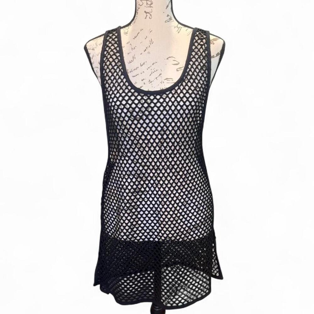 Victoria’s Secret Black Fishnet Top '15 Grunge Whimsigoth Y2K Festival Rave M